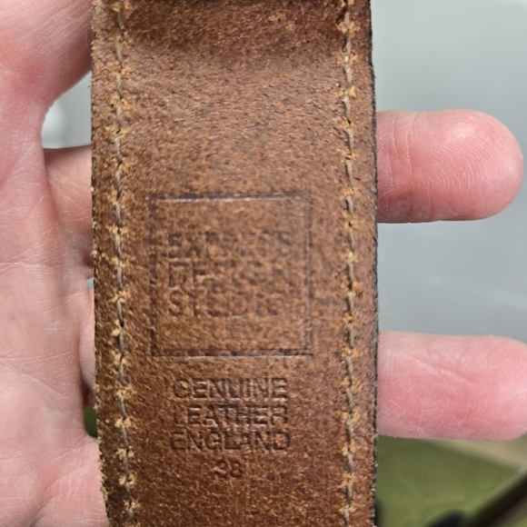 Vtg Y2k 2005 Old No 7 Jack Daniel's silver metal buckle brown leather mens belt - Picture 4 of 7